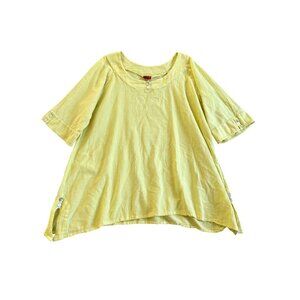 Oh My Gauze Women's Sz 2 Tunic Top Button Detail Lightweight Cotton 3/4 Sleeve